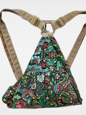 Black Butterfly Green/turquoise Canvas Backpack